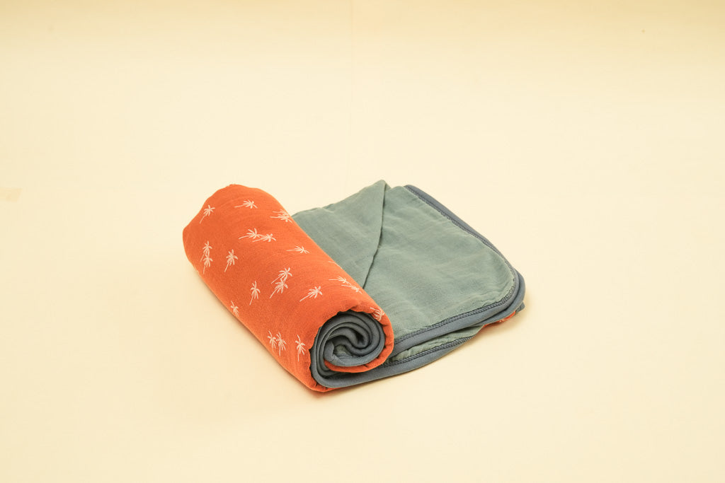 Palm Muslin Wrap-Reversible