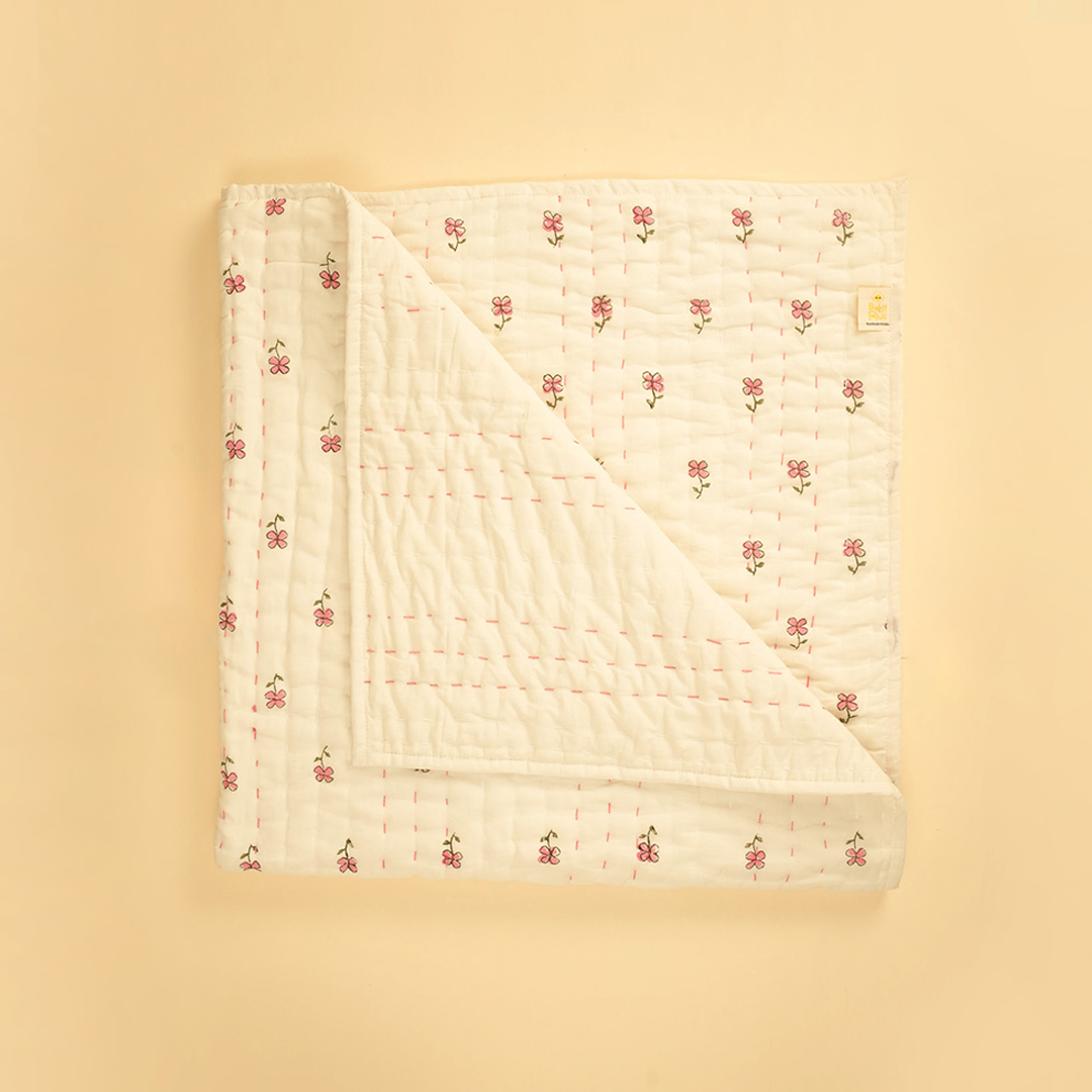 Bloom Kantha Blanket
