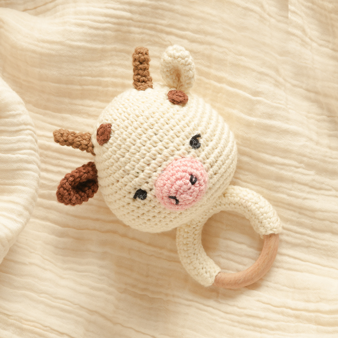 Little Moo - Crochet Rattle