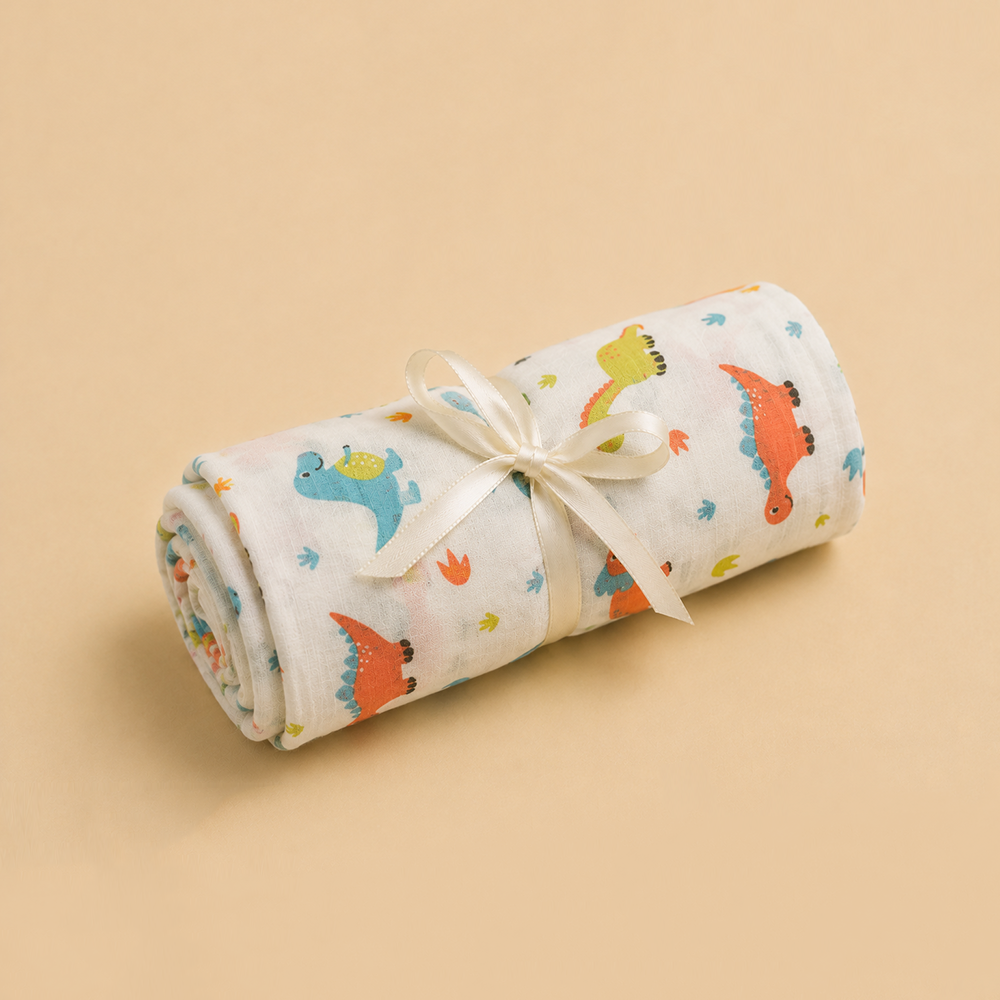 Dino Days- Organic Cotton Swaddle & Bonnet set