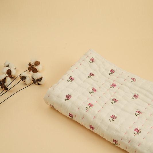 Bloom Kantha Blanket